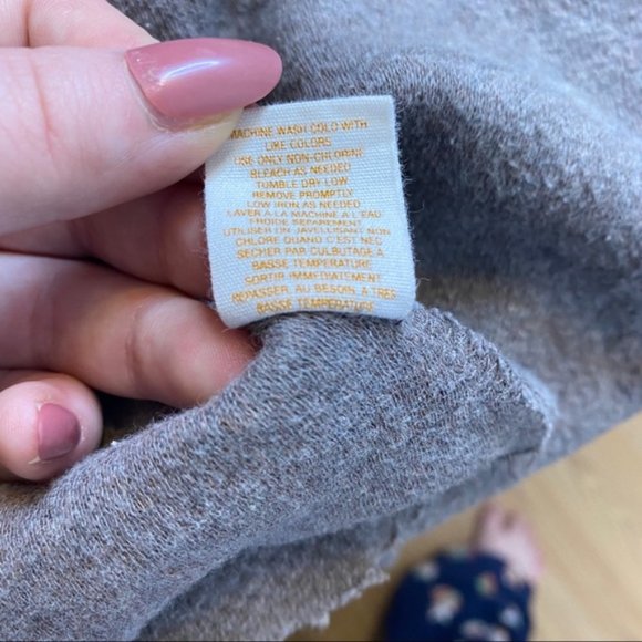 Anthro Saturday Sunday taupe waterfall hooded Cotton Knit cardigan Extra small - Picture 9 of 11